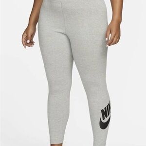 Nike Heather Gray Leggings with Black Logo 2X